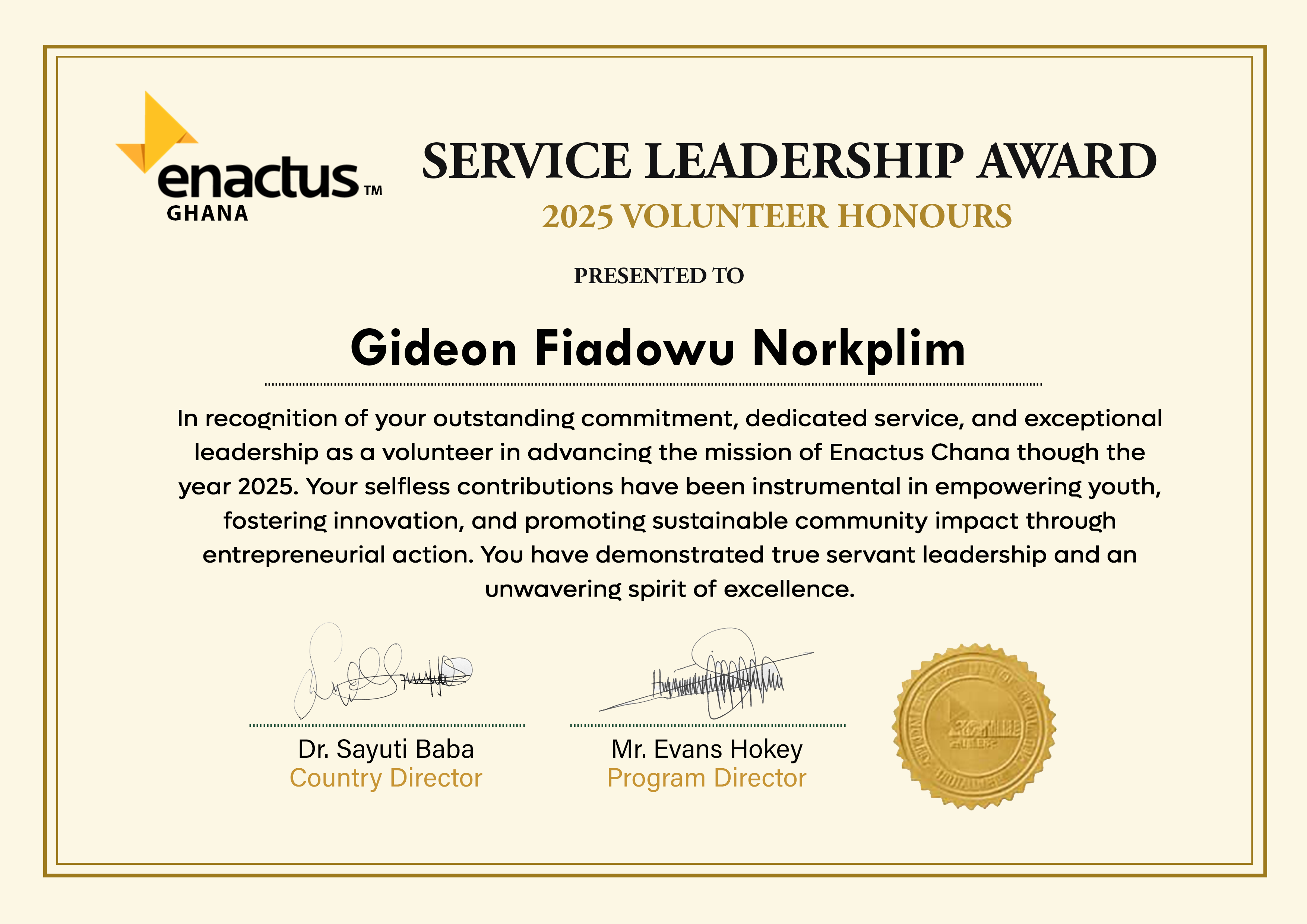 Enactus Ghana Certificate